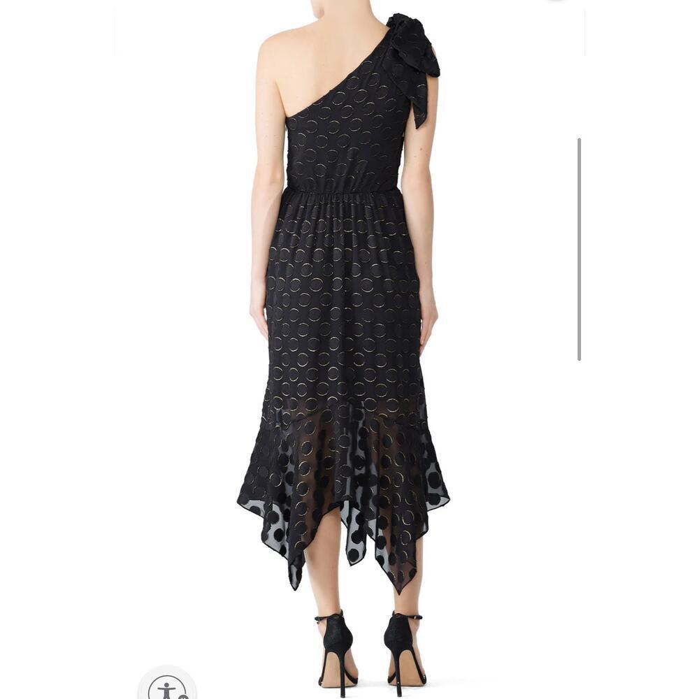 B18 Monique Lhuillier Midi Dress Womens 4 One Shoulder Audrey Hepburn Cocktail - Picture 2 of 9
